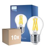 Flerpack 10x Philips MASTER LED E27 Boll Filament Klar 3.5W 470lm - 922-927 Dim To Warm | Bästa Färgåtergivning - Dimbar - Ersättare 40W
