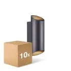Flerpack 10x Nordlux Nico Vägglampa Aluminium Svart Up & Down | IP54 - Passande för 2x GU10