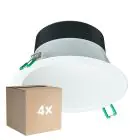 Flerpack 4x Philips LED Downlight Coreline DN142B Aluminium Vit 9.8W 1200lm 60D - 840 Kallvit | Utskärning   155mm - IP20 - Vit Reflektor